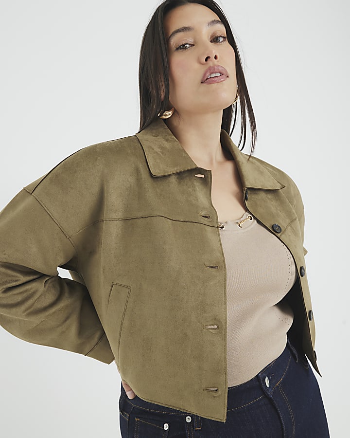 Green Faux Suede Overshirt