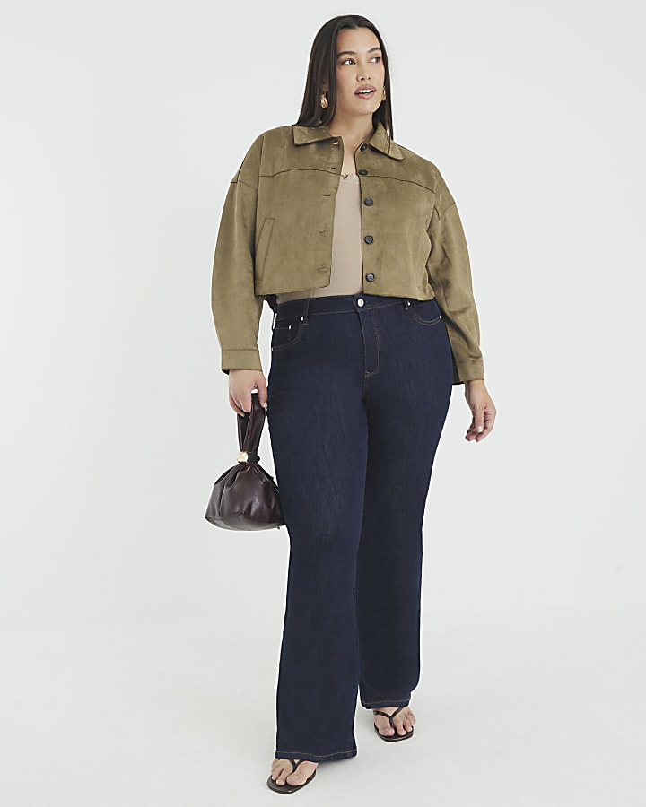 Green Faux Suede Overshirt