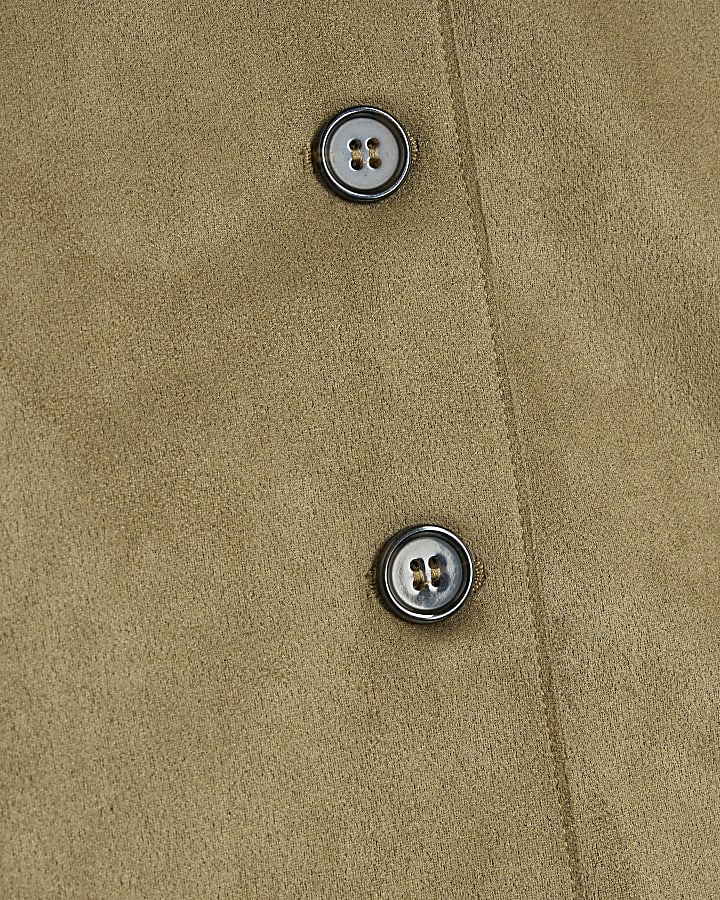 Green Faux Suede Overshirt