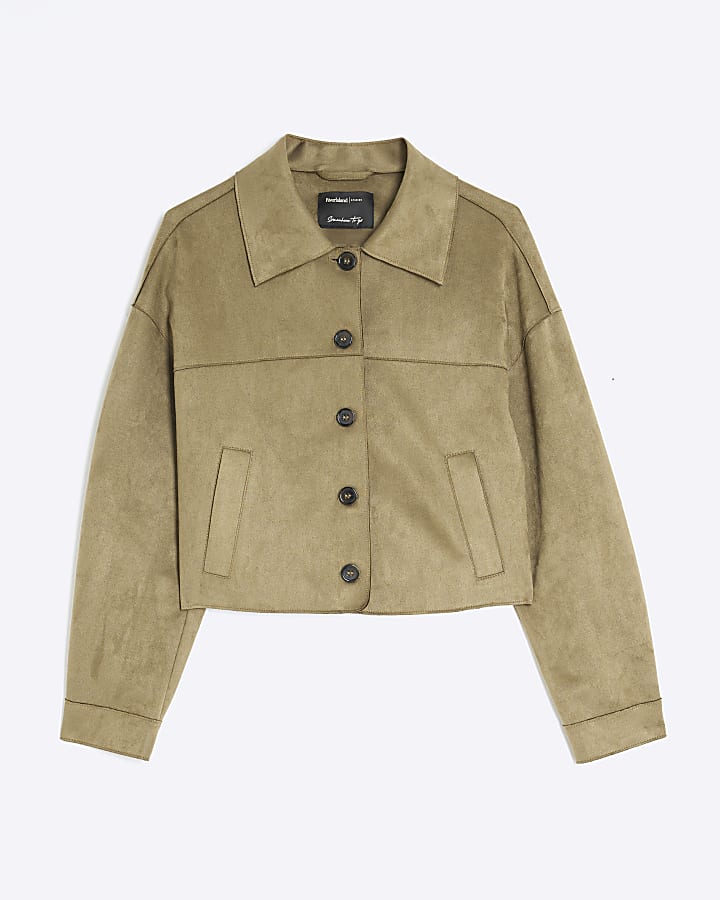 Green Faux Suede Overshirt