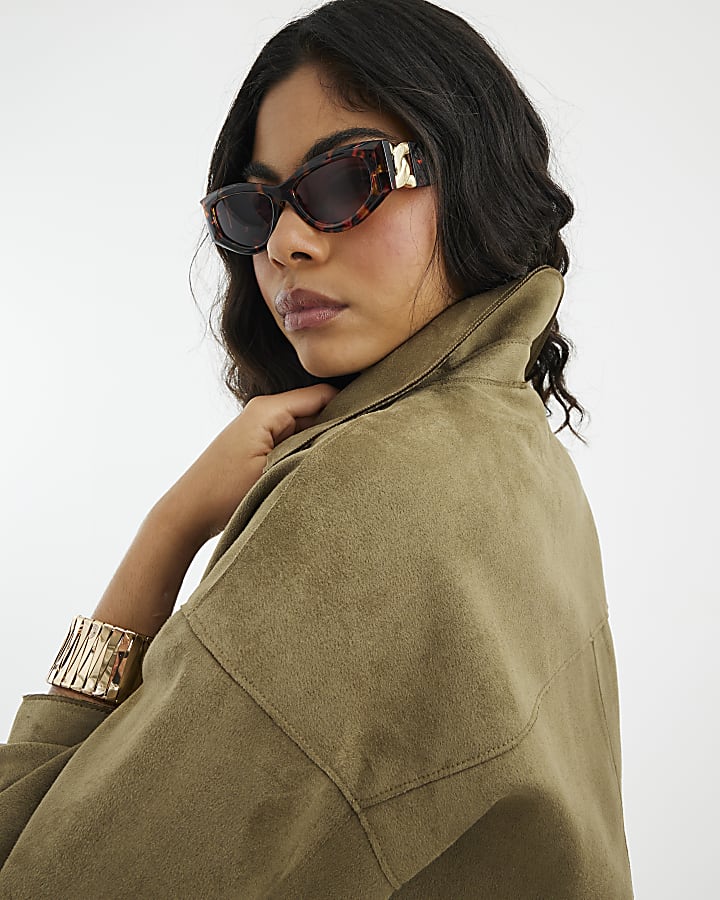 Green Faux Suede Overshirt