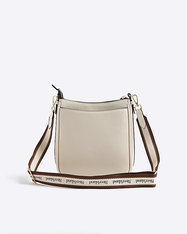 Cream Webbing Pocket Messenger Bag