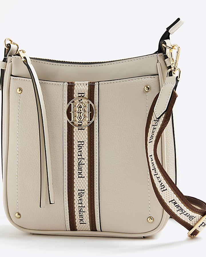 Cream Webbing Pocket Messenger Bag