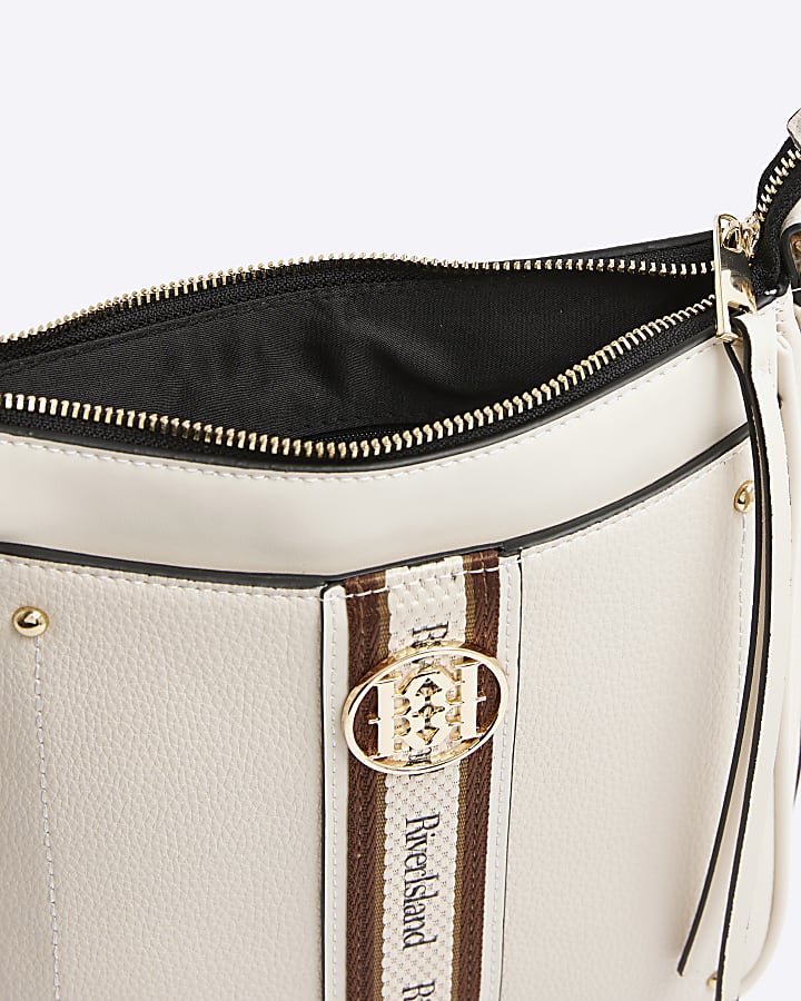 Cream Webbing Pocket Messenger Bag