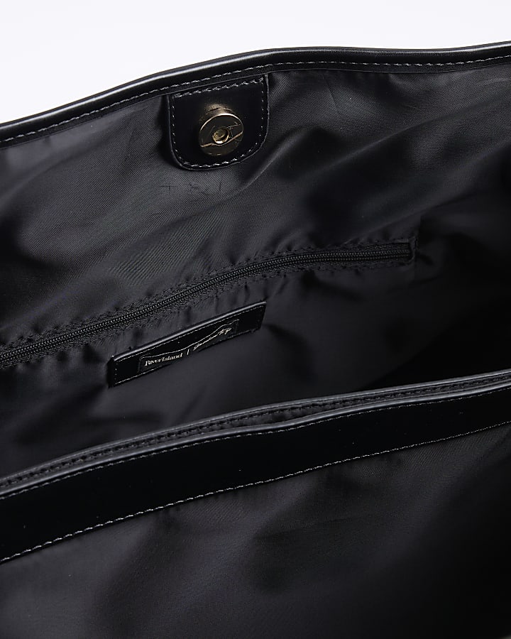 Black Jacquard Monogram Shopper Bag