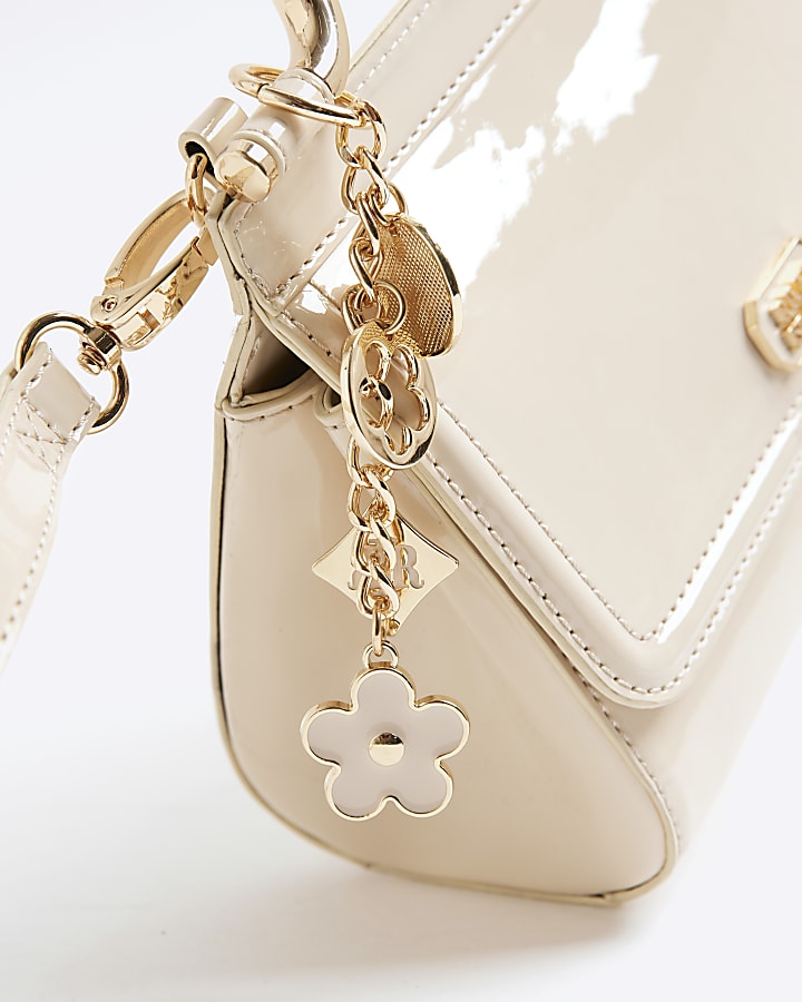 Cream Metal Handle Mini Tote Bag