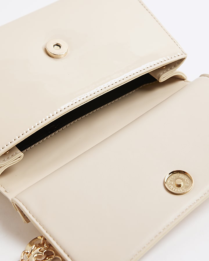 Cream Metal Handle Mini Tote Bag