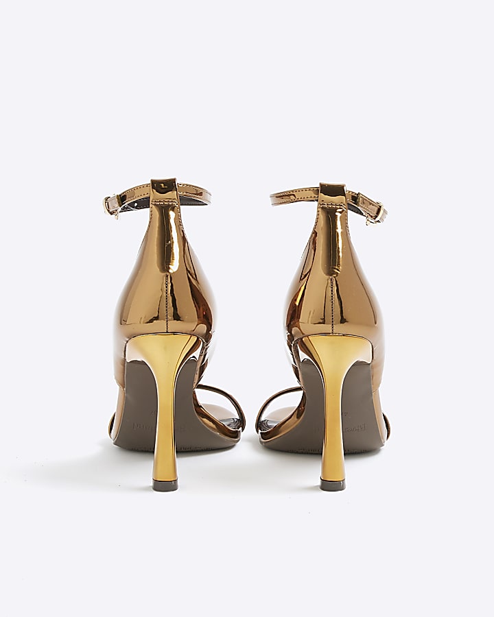 Bronze Closed Back Banana Heel Sandals