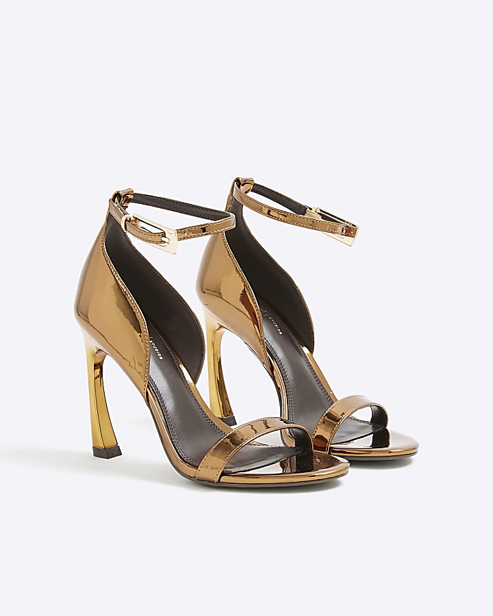 Bronze Closed Back Banana Heel Sandals