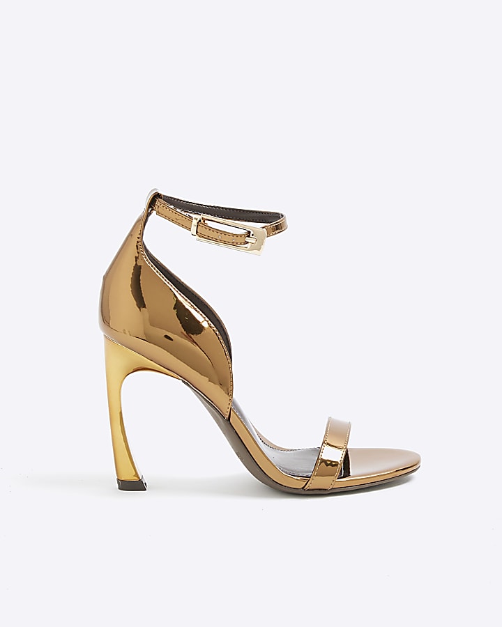 Bronze Closed Back Banana Heel Sandals