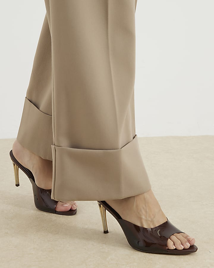 Brown Perspex Heeled Sandals