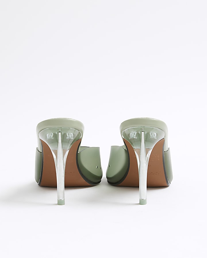 Green Perspex Heeled Sandals