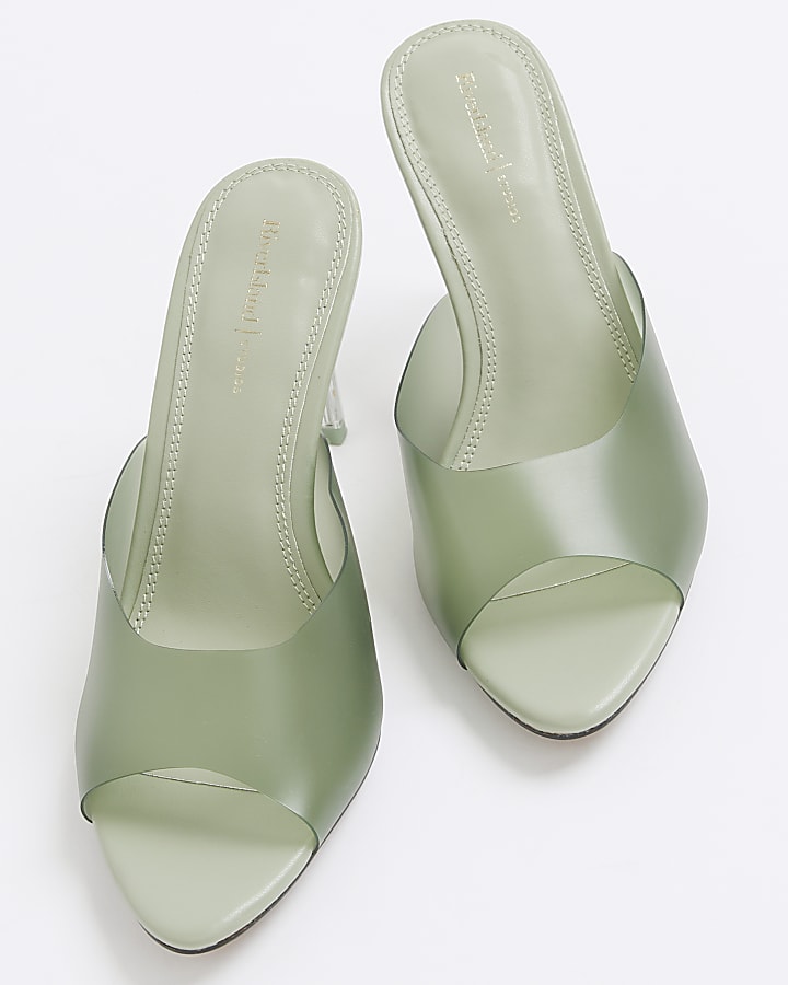 Green Perspex Heeled Sandals