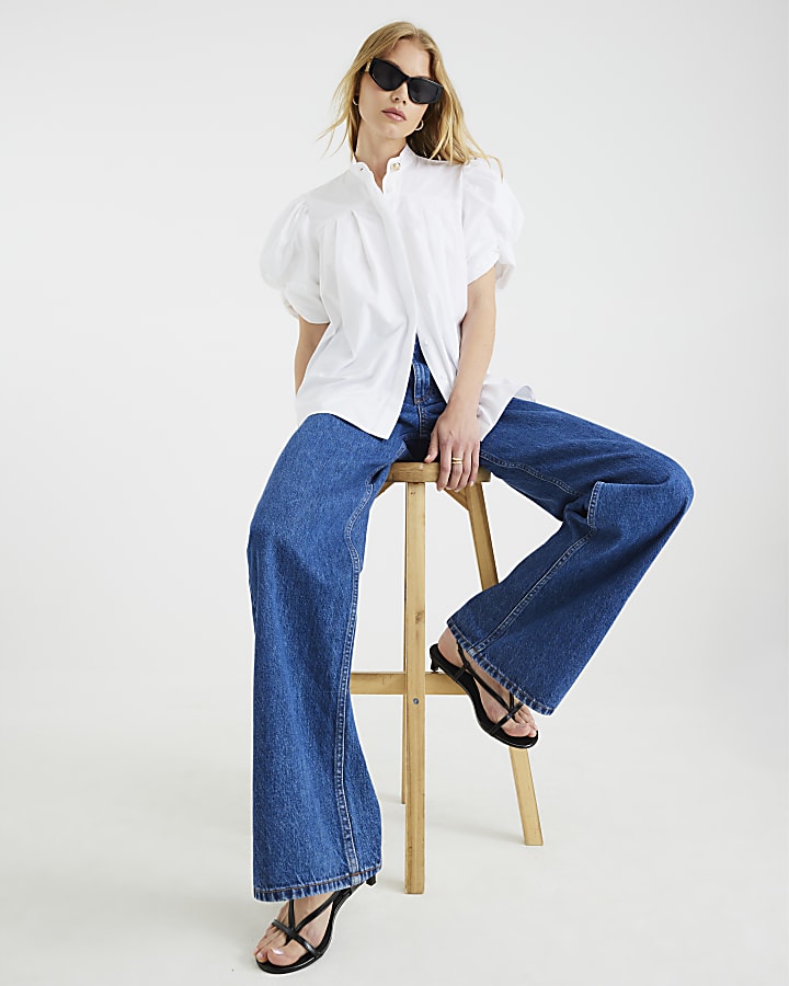 White Puff Sleeve Blouse