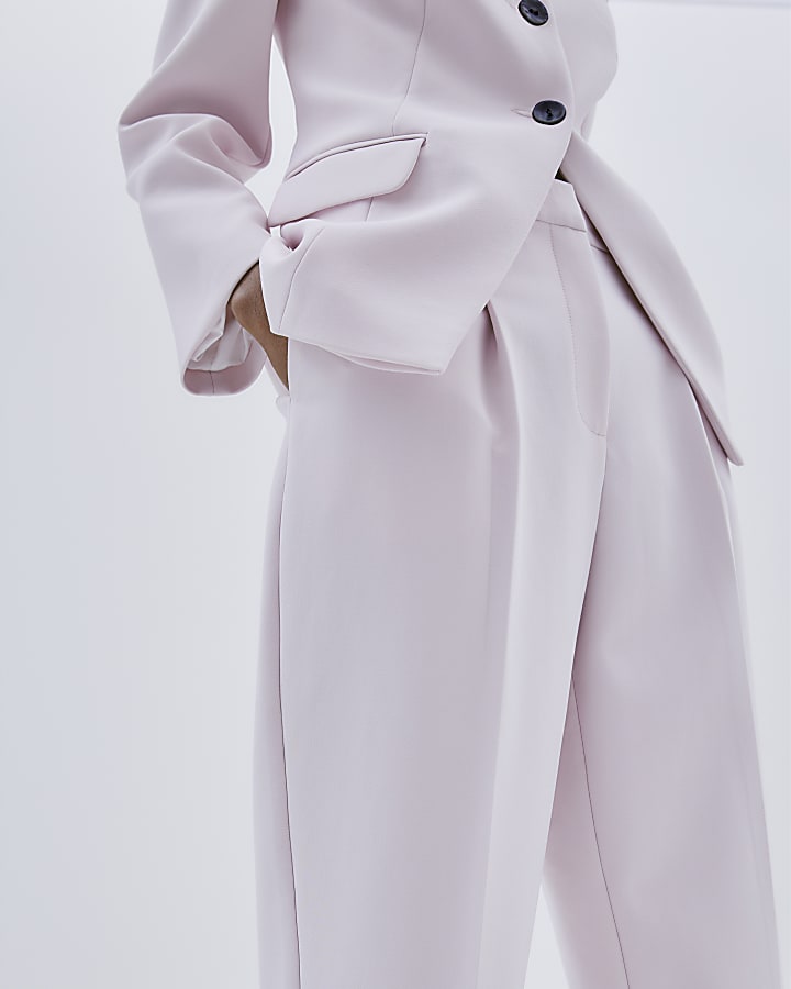 Pink Tapered Straight Leg Trousers