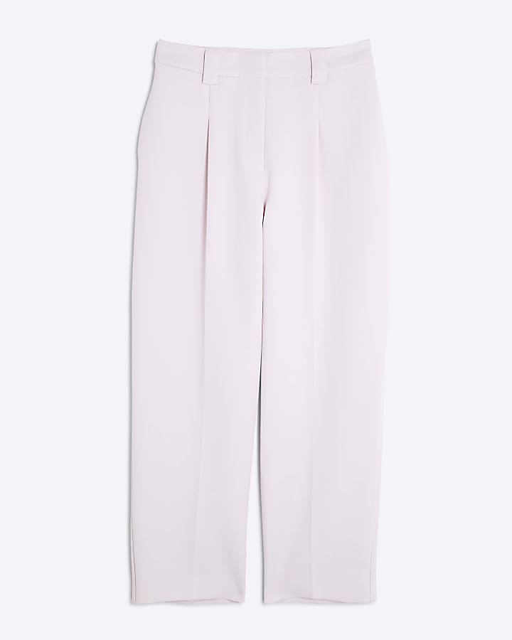 Pink Tapered Straight Leg Trousers