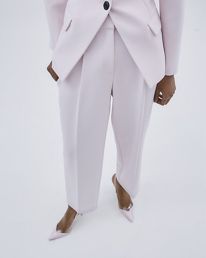 Pink Tapered Straight Leg Trousers