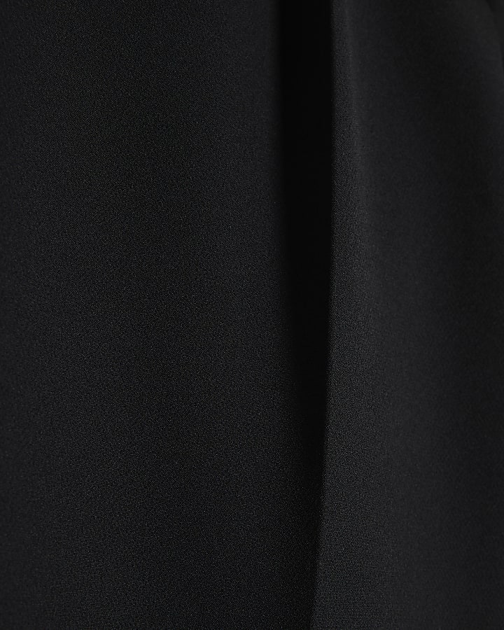 Black Tapered Straight Leg Trousers