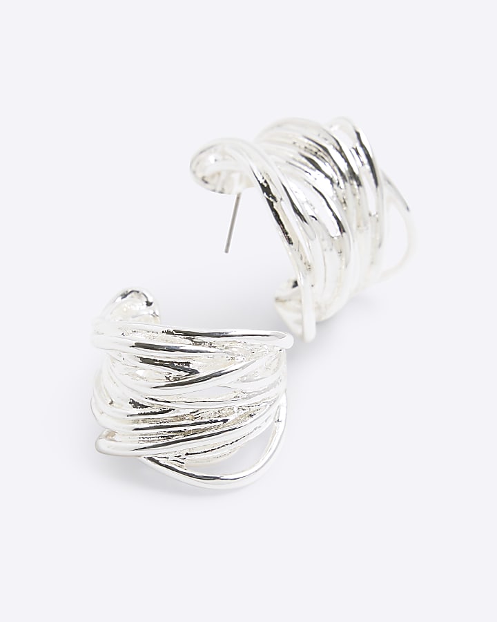 Silver Wire Hoop Earrings
