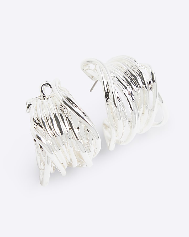 Silver Wire Hoop Earrings