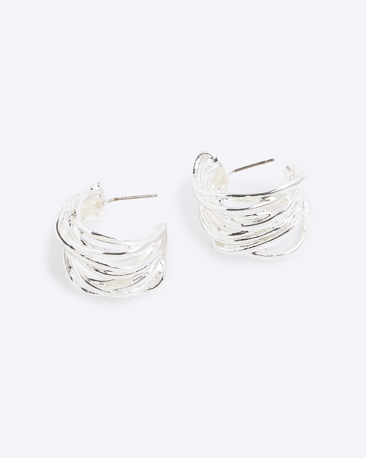 Silver Wire Hoop Earrings