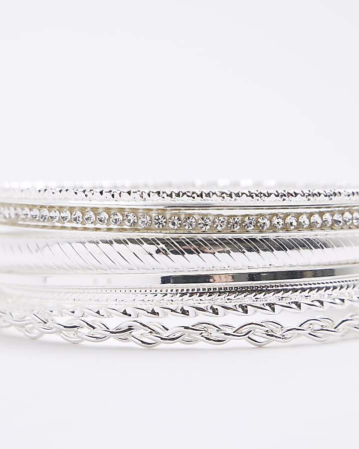Silver Bangle Stack