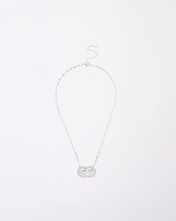 Silver Double Coin Necklace