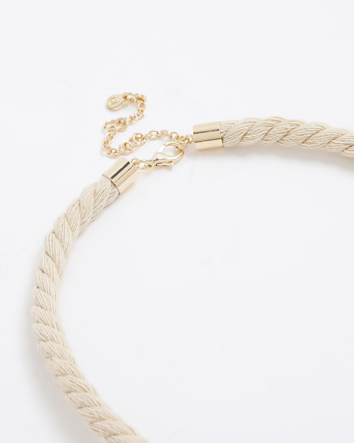 Cream Rope Shell Charm Necklace