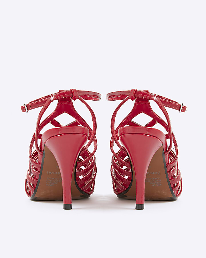Red Strappy Heeled Sandals