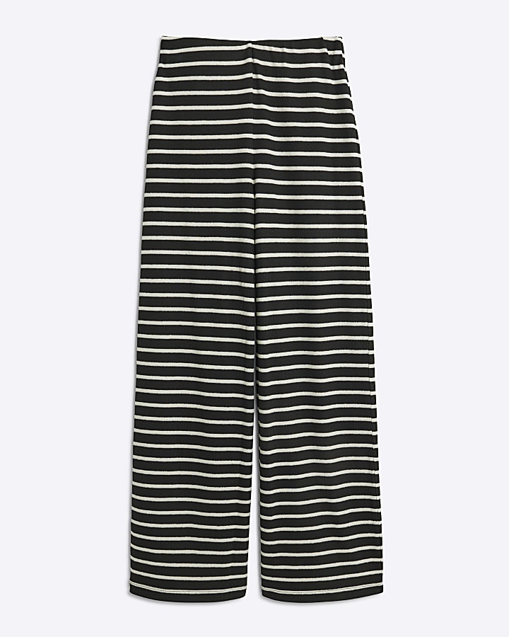 Black Stripe Wide Leg Trousers