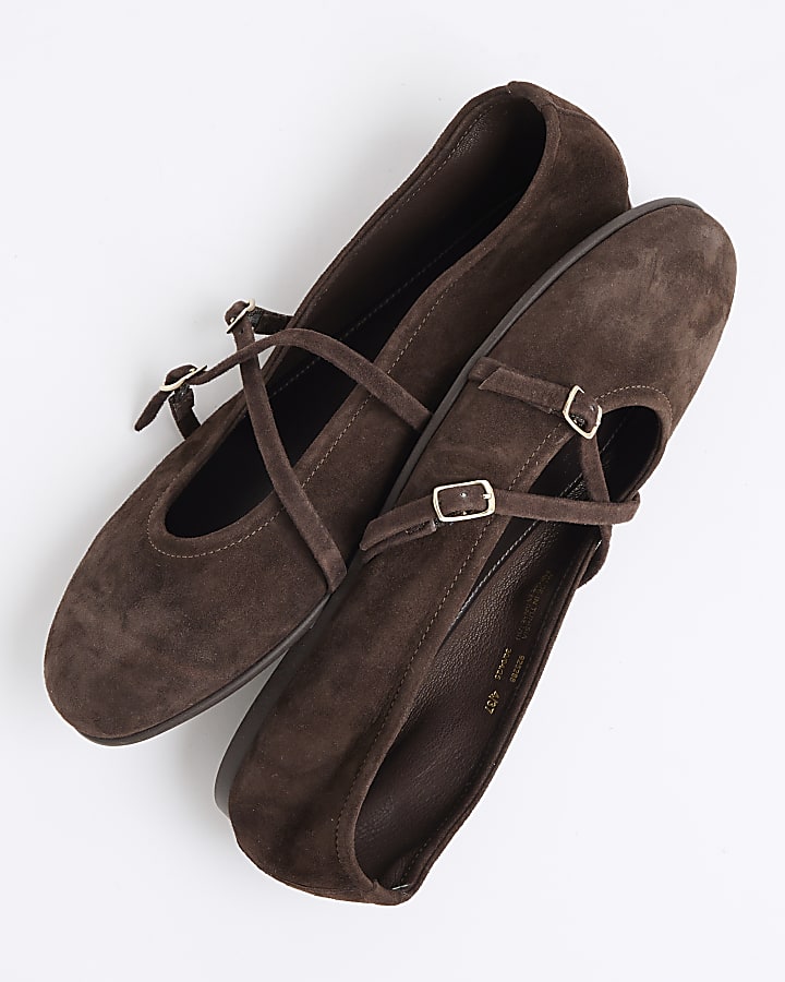 Brown Suede Ballet Pumps