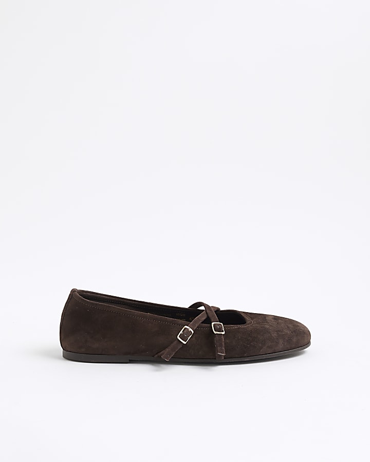 Brown Suede Ballet Pumps