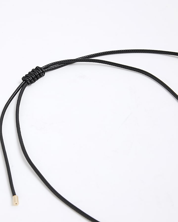 Gold Ring Pendant Cord Necklace
