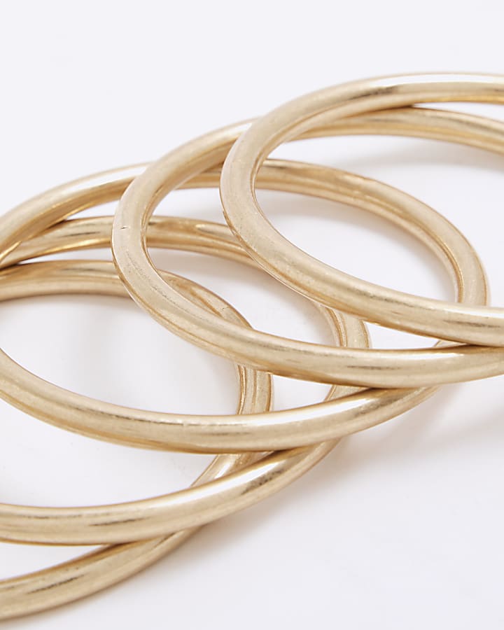 Gold Brushed Bangle Bracelet Stacking Set