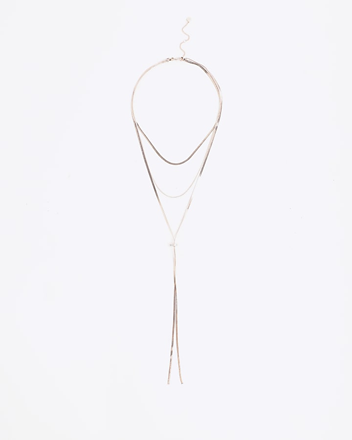 Rose Gold Snake Chain Layered Necklace