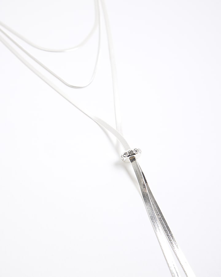 Silver Snake Chain Layered Necklace