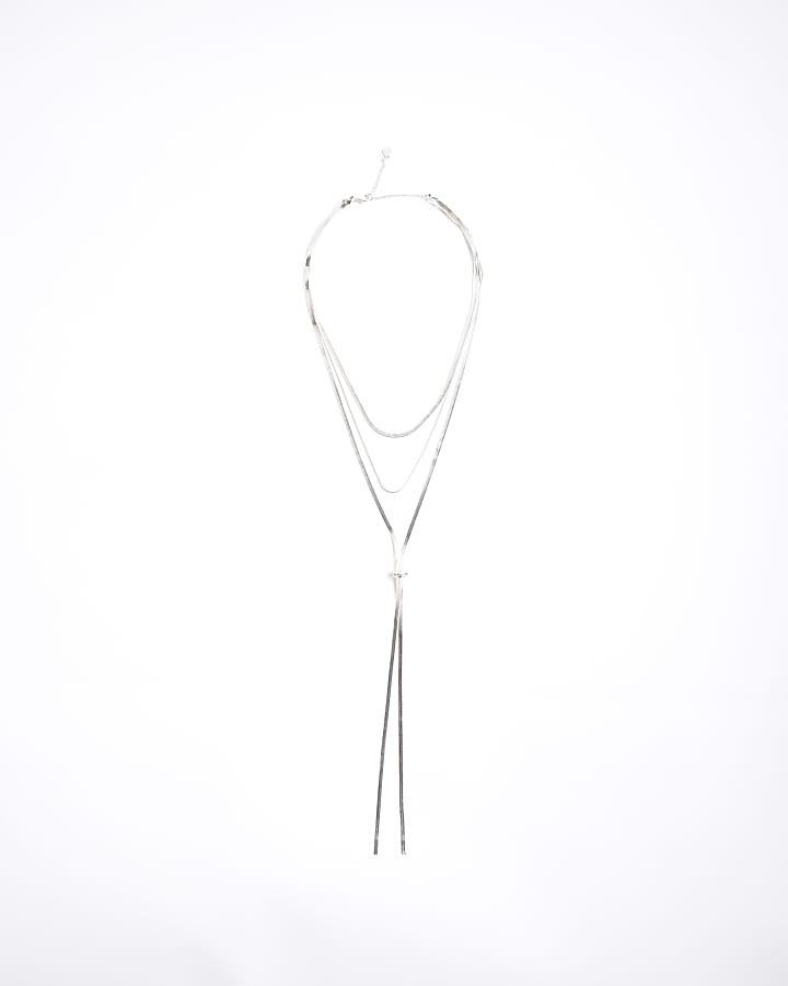 Silver Snake Chain Layered Necklace