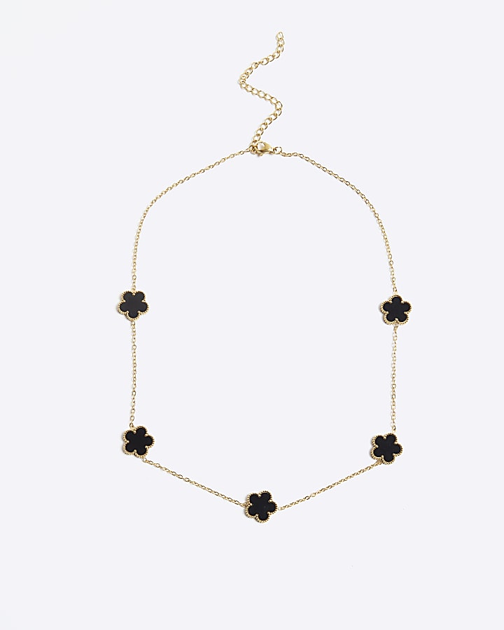 Black Flower Necklace