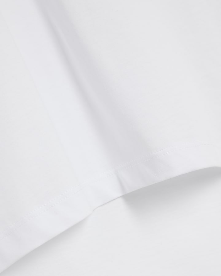 White Short Sleeve V Neck T-shirt