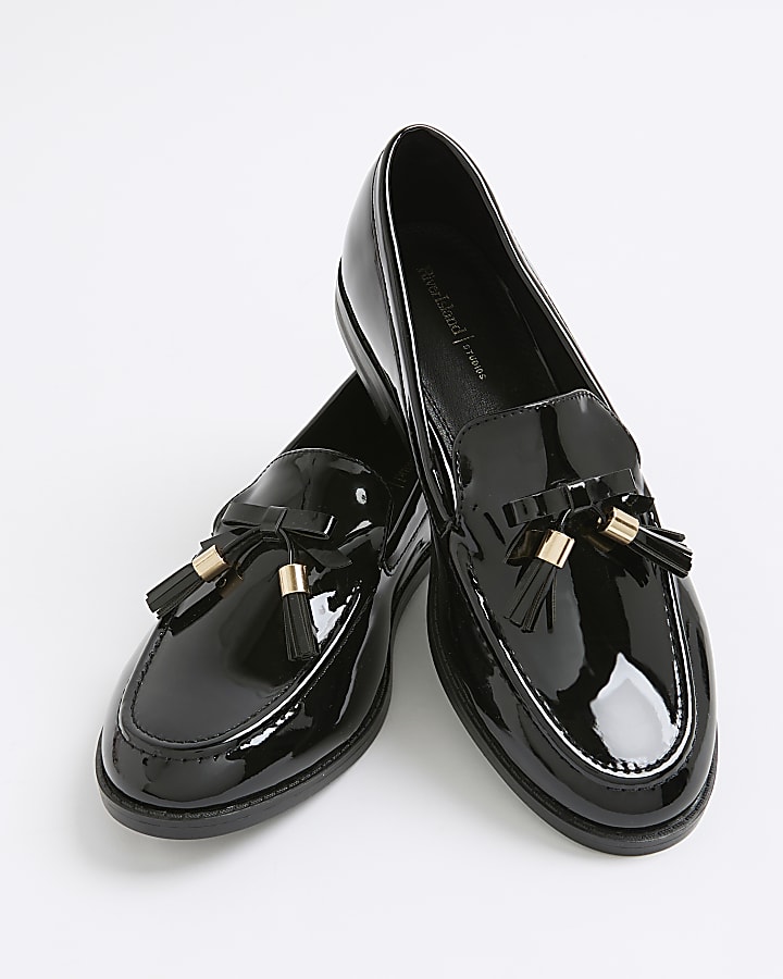 Black Patent Tassel Loafers
