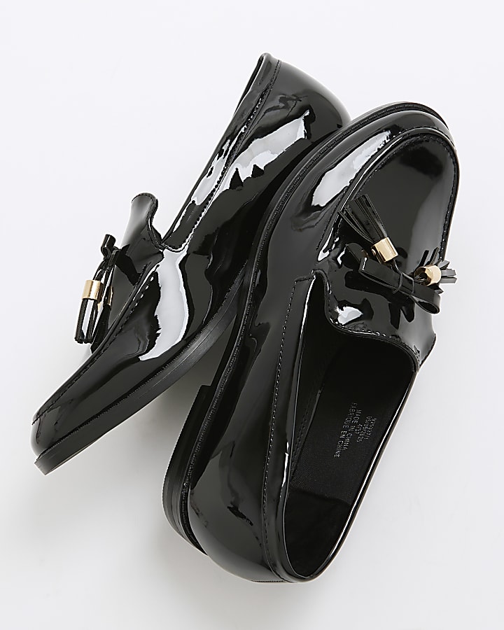 Black Patent Tassel Loafers