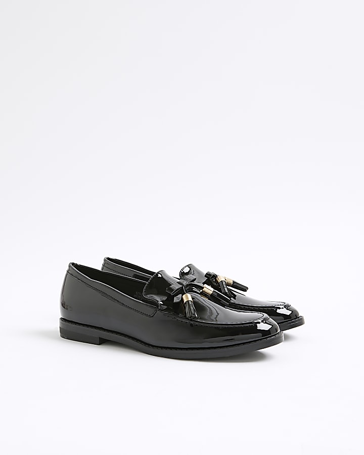 Black Patent Tassel Loafers