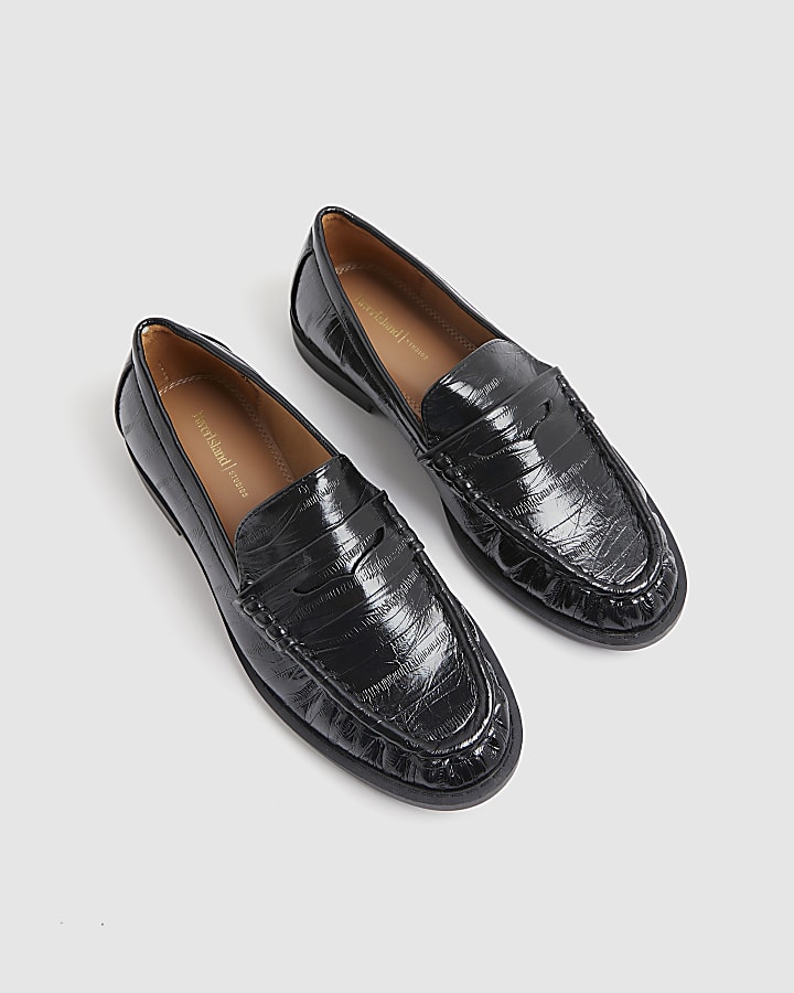 Black Ruched Loafers