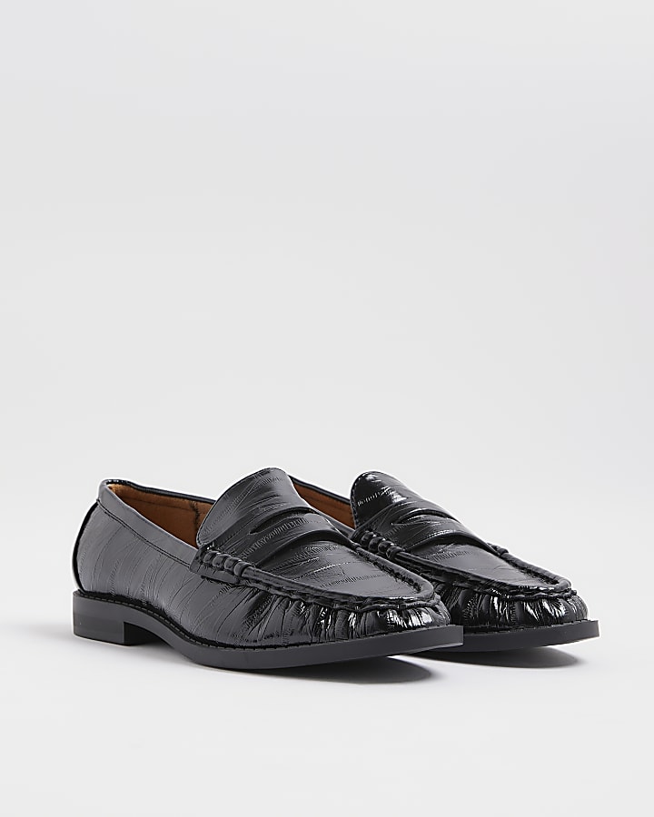 Black Ruched Loafers