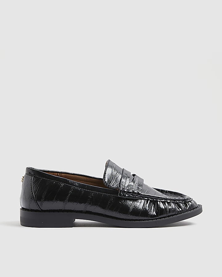 Black Ruched Loafers