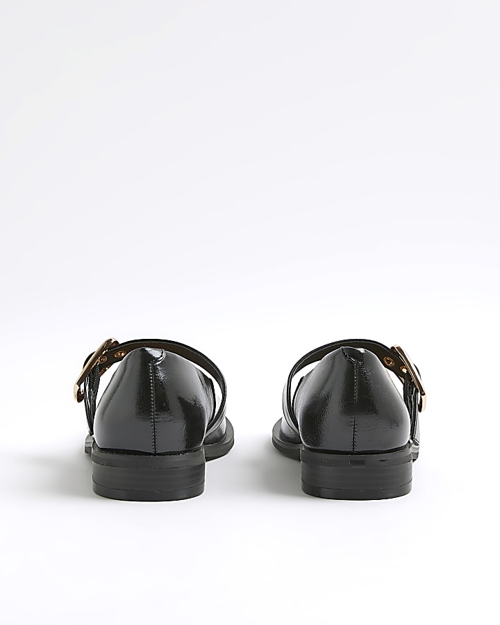 Black Buckle Mary Jane Shoes