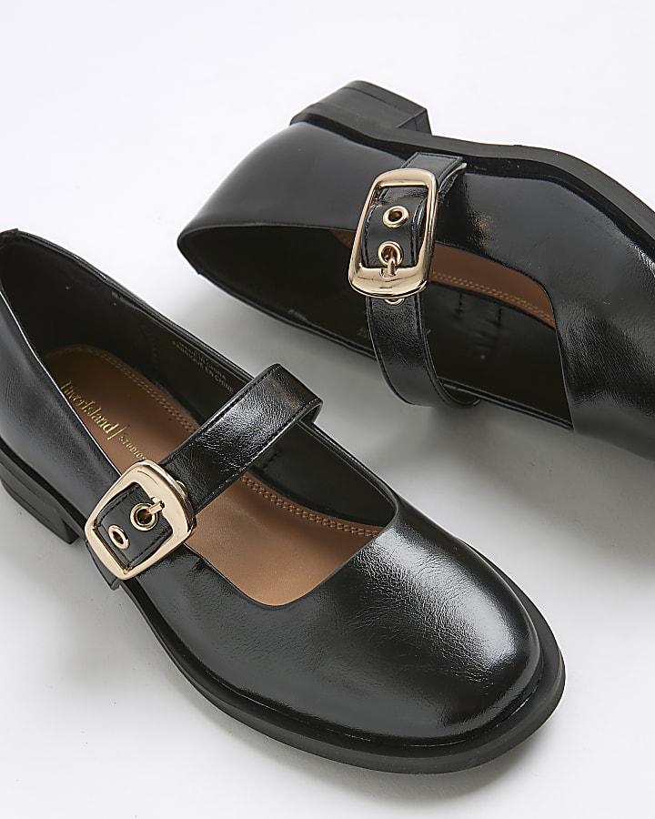 Black Buckle Mary Jane Shoes