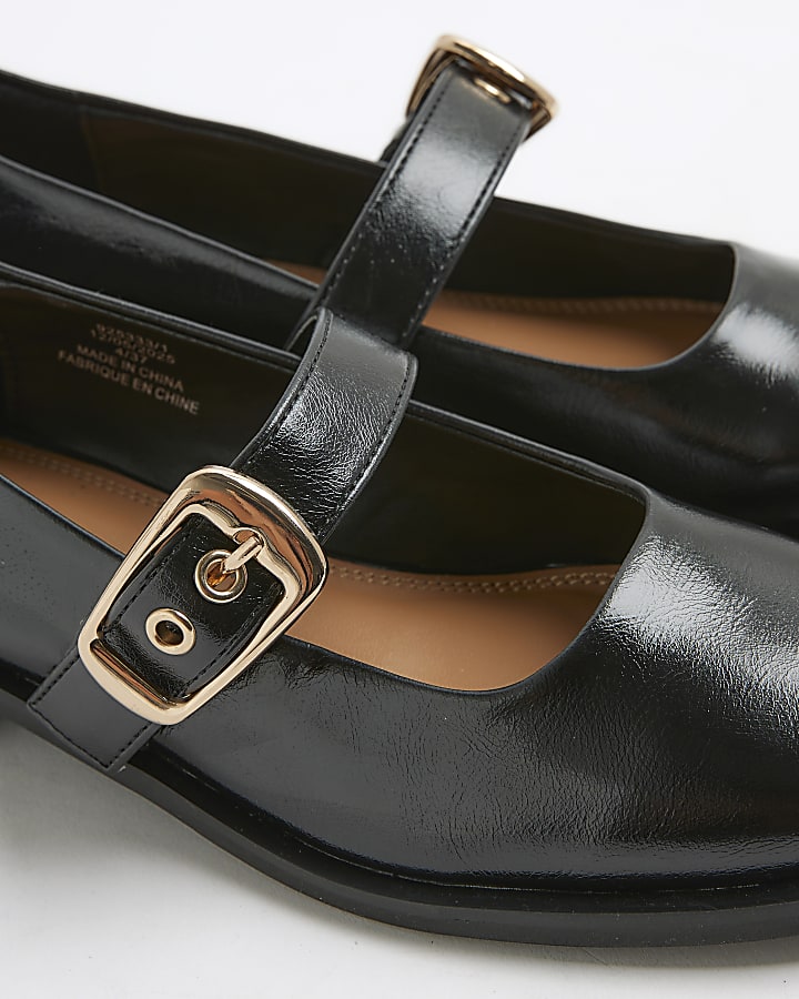 Black Buckle Mary Jane Shoes