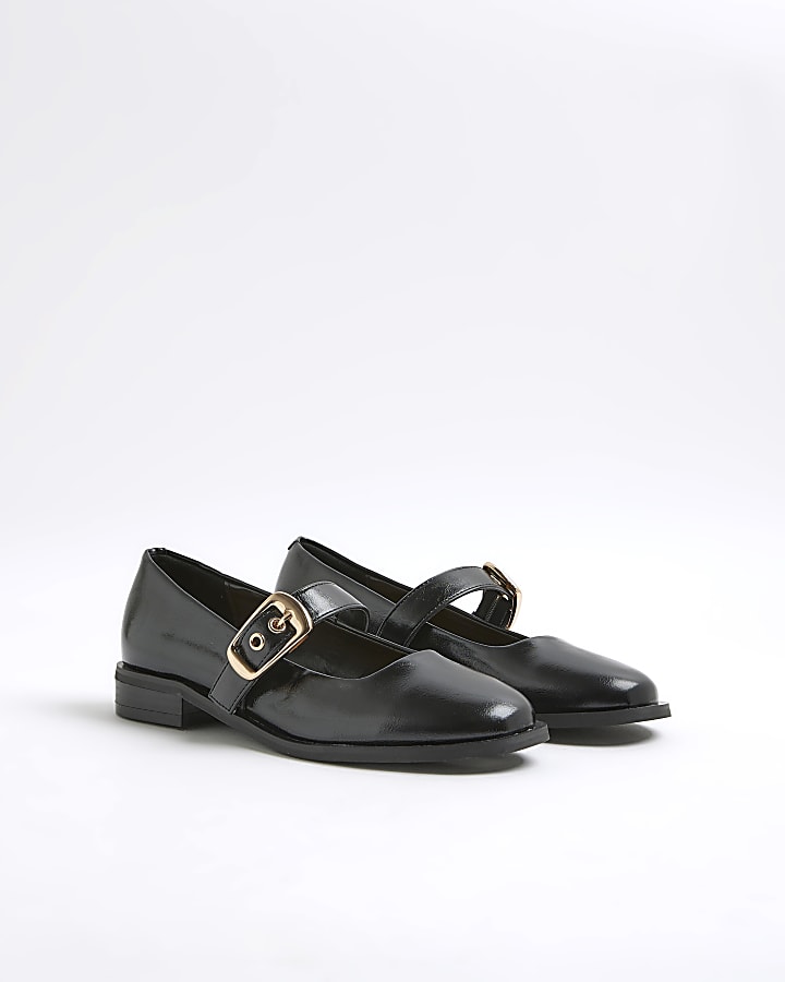 Black Buckle Mary Jane Shoes
