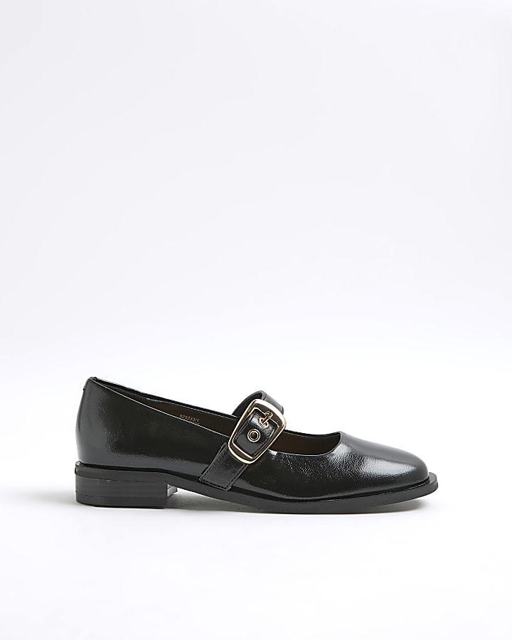 Black Buckle Mary Jane Shoes
